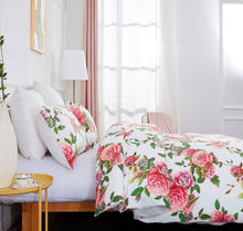 Load image into Gallery viewer, DaDa Bedding Romantic Roses Lovely Spring Pink Floral Duvet Cover Set w/ Pillow Cases (JHW-879)