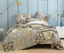 Load image into Gallery viewer, DaDalogy Bedding Bed in a Bag Bundle Set - Bohemian Paisley Dreams Floral Olive Brown Patchwork Bedspread Set (JHW885)
