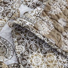 Load image into Gallery viewer, DaDalogy Bedding Bed in a Bag Bundle Set - Bohemian Paisley Dreams Floral Olive Brown Patchwork Bedspread Set (JHW885)