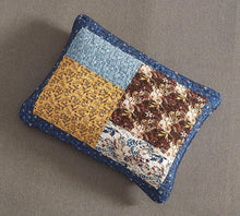 Load image into Gallery viewer, Tache Cotton Patchwork White Blue Yellow Brown Floral Prairie Sunset Pillow Sham (JHW-887)