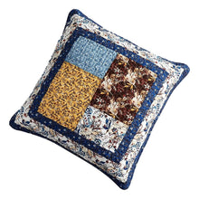 Load image into Gallery viewer, Tache Cotton Patchwork White Blue Yellow Brown Floral Prairie Sunset Euro Sham (JHW-887)