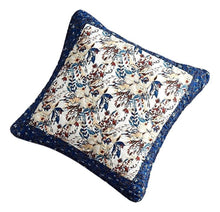 Load image into Gallery viewer, Tache Cotton Patchwork White Blue Yellow Brown Floral Prairie Sunset Cushion Cover 2-Pieces (JHW-887)
