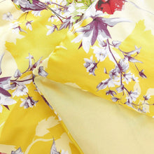 Load image into Gallery viewer, DaDa Bedding Sunshine Yellow Hummingbirds Floral Duvet Cover &amp; Fitted Flat Bed Sheets Set w/ Pillow Cases Window Valances (925)