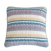 Load image into Gallery viewer, Tache Cotton Patchwork Blue Yellow Old World Hummingbirds Garden Euro Sham (JHW-936)