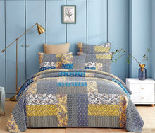 Load image into Gallery viewer, DaDa Bedding Honey Cove Garden Floral Paisley Cottage Patchwork Bedspread Set (JHW-957)