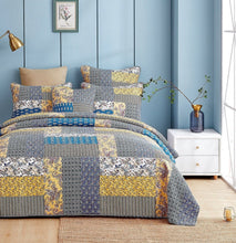 Load image into Gallery viewer, DaDa Bedding Honey Cove Garden Floral Paisley Cottage Patchwork Bedspread Set (JHW-957)