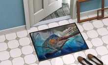 Load image into Gallery viewer, Running The Guantlet Blue Marlin Doormat - 24x36 Decorative Floor Mat – Indoor/Outdoor Rug with Artistic Flair JMA2000JMAT