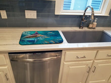Load image into Gallery viewer, Liquid Metal Black Marlin Dish Drying Mat – Absorbent, Artistic Kitchen Essentials JMA2005DDM