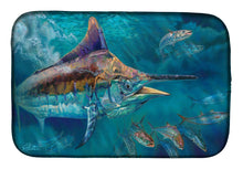 Load image into Gallery viewer, Liquid Metal Black Marlin Dish Drying Mat – Absorbent, Artistic Kitchen Essentials JMA2005DDM