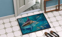 Load image into Gallery viewer, Liquid Metal Black Marlin Doormat - 24x36 Decorative Floor Mat – Indoor/Outdoor Rug with Artistic Flair JMA2005JMAT