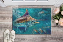 Load image into Gallery viewer, Liquid Metal Black Marlin Doormat - 24x36 Decorative Floor Mat – Indoor/Outdoor Rug with Artistic Flair JMA2005JMAT
