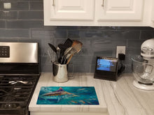 Load image into Gallery viewer, Liquid Metal Black Marlin Glass Cutting Boards – Durable, Decorative Kitchen Art Large JMA2005LCB