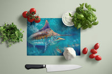 Load image into Gallery viewer, Liquid Metal Black Marlin Glass Cutting Boards – Durable, Decorative Kitchen Art Large JMA2005LCB