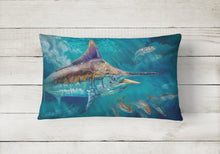 Load image into Gallery viewer, Liquid Metal Black Marlin Canvas Fabric Decorative Pillow JMA2005PW1216