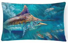 Load image into Gallery viewer, Liquid Metal Black Marlin Canvas Fabric Decorative Pillow JMA2005PW1216