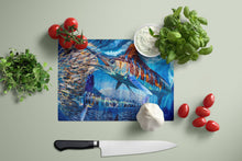 Load image into Gallery viewer, White Night White Marlin Glass Cutting Boards – Durable, Decorative Kitchen Art Large JMA2008LCB