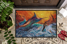 Load image into Gallery viewer, Reflective Chaos Blue Marlin Doormat - 24x36 Decorative Floor Mat – Indoor/Outdoor Rug with Artistic Flair JMA2012JMAT