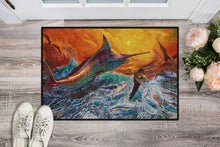 Load image into Gallery viewer, Reflective Chaos Blue Marlin Doormat - 24x36 Decorative Floor Mat – Indoor/Outdoor Rug with Artistic Flair JMA2012JMAT