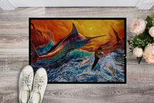 Load image into Gallery viewer, Reflective Chaos Blue Marlin Doormat - 18x27 Decorative Floor Mat – Indoor/Outdoor Rug with Artistic Flair JMA2012MAT
