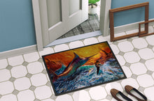 Load image into Gallery viewer, Reflective Chaos Blue Marlin Doormat - 18x27 Decorative Floor Mat – Indoor/Outdoor Rug with Artistic Flair JMA2012MAT