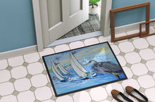 Load image into Gallery viewer, Blue Heron Sailboats Dog River Bridge Doormat - 24x36 Decorative Floor Mat – Indoor/Outdoor Rug with Artistic Flair JMK1001JMAT