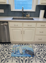 Load image into Gallery viewer, Blue Heron Sailboats Dog River Bridge Machine Washable Memory Foam Mat JMK1001RUG