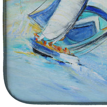 Load image into Gallery viewer, Sailboats and Middle Bay Lighthouse Dish Drying Mat – Absorbent, Artistic Kitchen Essentials JMK1005DDM