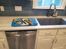 Load image into Gallery viewer, Pelican Dressed as a Reindeer Dish Drying Mat – Absorbent, Artistic Kitchen Essentials JMK1020DDM