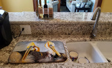 Load image into Gallery viewer, Pelicans Preening Dish Drying Mat – Absorbent, Artistic Kitchen Essentials JMK1025DDM