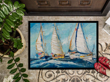 Load image into Gallery viewer, Roll me over Sailboats Doormat - 24x36 Decorative Floor Mat – Indoor/Outdoor Rug with Artistic Flair JMK1027JMAT