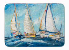 Load image into Gallery viewer, Roll me over Sailboats Machine Washable Memory Foam Mat JMK1027RUG