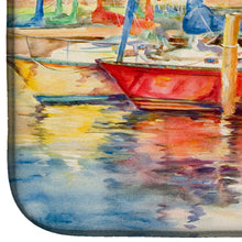 Load image into Gallery viewer, Three Boats Sailboats Dish Drying Mat – Absorbent, Artistic Kitchen Essentials JMK1034DDM