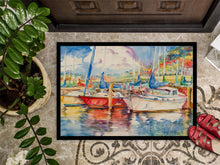Load image into Gallery viewer, Three Boats Sailboats Doormat - 24x36 Decorative Floor Mat – Indoor/Outdoor Rug with Artistic Flair JMK1034JMAT