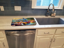 Load image into Gallery viewer, Sailboats at sunset Dish Drying Mat – Absorbent, Artistic Kitchen Essentials JMK1036DDM