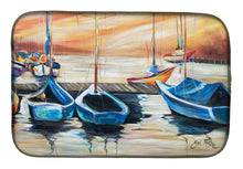 Load image into Gallery viewer, Beach View with Sailboats Dish Drying Mat – Absorbent, Artistic Kitchen Essentials JMK1038DDM