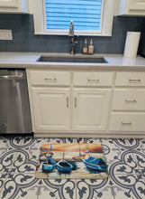Load image into Gallery viewer, Beach View with Sailboats Machine Washable Memory Foam Mat JMK1038RUG