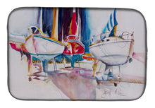 Load image into Gallery viewer, Sailboats in Dry Dock Dish Drying Mat – Absorbent, Artistic Kitchen Essentials JMK1039DDM