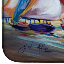 Load image into Gallery viewer, Sailboat Race in Dauphin Island Dish Drying Mat – Absorbent, Artistic Kitchen Essentials JMK1040DDM