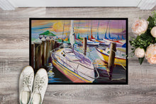 Load image into Gallery viewer, Sailboats at the Fairhope Yacht Club Docks Doormat - 24x36 Decorative Floor Mat – Indoor/Outdoor Rug with Artistic Flair