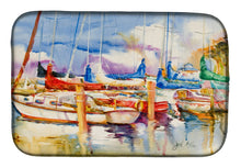 Load image into Gallery viewer, End Stall Sailboats Dish Drying Mat – Absorbent, Artistic Kitchen Essentials JMK1049DDM
