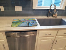Load image into Gallery viewer, Deep Sea Fishing Boat at LuLu's Dish Drying Mat – Absorbent, Artistic Kitchen Essentials JMK1050DDM