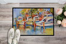 Load image into Gallery viewer, Deep Sea Fishing Boats at the Dock Doormat - 24x36 Decorative Floor Mat – Indoor/Outdoor Rug with Artistic Flair JMK1052JMAT