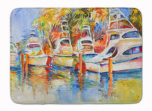 Load image into Gallery viewer, Deep Sea Fishing Boats at the Dock Machine Washable Memory Foam Mat JMK1052RUG