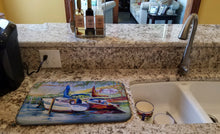 Load image into Gallery viewer, Lucky Dream Sailboat Dish Drying Mat – Absorbent, Artistic Kitchen Essentials JMK1053DDM