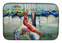Load image into Gallery viewer, LaSalle Sailboats Dish Drying Mat – Absorbent, Artistic Kitchen Essentials JMK1056DDM