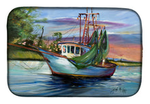 Load image into Gallery viewer, Jeannie Shrimp Boat Dish Drying Mat – Absorbent, Artistic Kitchen Essentials JMK1059DDM