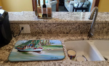 Load image into Gallery viewer, Jeannie Shrimp Boat Dish Drying Mat – Absorbent, Artistic Kitchen Essentials JMK1060DDM