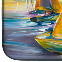 Load image into Gallery viewer, Sailboat with Middle Bay Lighthouse Dish Drying Mat – Absorbent, Artistic Kitchen Essentials JMK1061DDM
