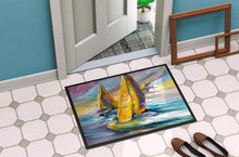 Load image into Gallery viewer, Sailboat with Middle Bay Lighthouse Doormat - 24x36 Decorative Floor Mat – Indoor/Outdoor Rug with Artistic Flair JMK1061JMAT