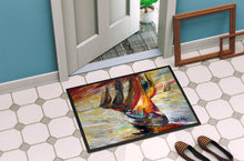 Load image into Gallery viewer, Red Sails Sailboat  Doormat - 24x36 Decorative Floor Mat – Indoor/Outdoor Rug with Artistic Flair JMK1062JMAT